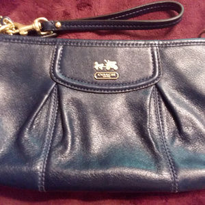Coach NEW! Navy Glove Leather Wristlet / Clutch
